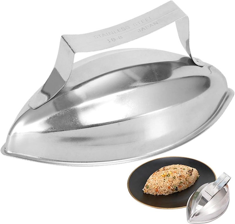 Eonenomi Papaya Shape Fried Rice Press Mold, Stainless Steel, Silver - Image 1